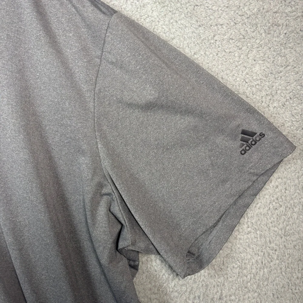 Adidas Polo Shirt Men 5XL Grey Performance Golf Short Sleeve Stretch Heathered